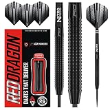 RED DRAGON Razor Edge Black 26 Gramm Dartpfeile Tungsten Profi Steel Darts mit Flights und Schäfte