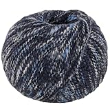 Lana Grossa MAGLIA 50 g mehrfarbiges und strukturiertes Garn mit lebhafter Optik, Farbe:009 - Nachtblau/Schwarz/Weiß/Grau/Hellblau