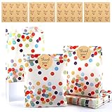 40 Stück Geschenktüten Kindergeburtstag, Mitgebsel Tüten mit 48 Aufkleber, Papiertüten Kindergeburtstag, Geburtstagstüten Kinder, Geschenktüten Klein für Mitgebsel Kindergeburtstag, Hochzeit, Party