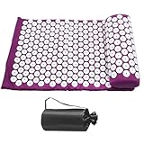 POFET Akupressurmatte Akupressurset Akupressurmatte mit Kissen Nagelmatte Blumenfeldmatte Nadelmatte/Nadelstimulationsmatte Nadelbrett (Lila)