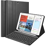 Fintie Tastatur Hülle für iPad Air 10.5' 2019 (3. Generation) / iPad Pro 10.5' 2017, Soft TPU Rückseite Schutzhülle mit Pencil Halter, magnetisch Abnehmbarer QWERTZ Tastatur, Schwarz