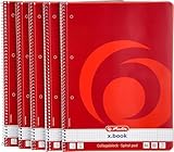 Herlitz Collegeblock x.book A4, Lineatur 22, 80 Blatt, Rand innen, 5 Stück