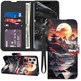 GYSYZJDH Schutzhülle für iPhone 14 Pro Max, Brieftaschenformat, mit Displayschutzfolie, Ständer, PU-Leder, Klappetui, mit Kartenhalter, Ganzkörperschutz, Handyhülle für iPhone 14 Pro Max, Antikes