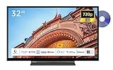 Toshiba 32WD3C63DAW 32 Zoll Fernseher/Smart TV (HD Ready, HDR, Triple-Tuner, DVD-Player, Bluetooth) - Inkl. 6 Monate HD+ [2023]