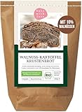 Bio Walnuss Kartoffel Krustenbrot Backmischung - Brotbackmischung Walnussbrot Kartoffelbrot - Brotbackautomat geeignet - Bake with Love - (1er Pack)
