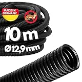 10 Meter Kalitec Wellrohr geschlossen NW 13 I ungeschlitzt Wellschlauch I Marderschutzrohr I Leerrohr I Kabelschutz AD 15,8 mm ID 12,9 mm