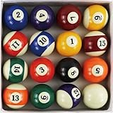 SusggO Professionelle Billardkugel-Box, Standardgröße, komplettes Set mit amerikanischen Billardkugeln (16 Kugeln, 57,2 mm)