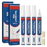 4 Stück Fugenstift Weiß,Fugen Reparatur Stift,Fugenweiß Stift Für Fliesen Im Badezimmer,Geeignet Für Wände,Böden,Fliesenfugen,Küchen Und Badezimmer Fugenstift, Stellt Das Aussehen Der Fugen Wieder Her