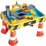 Theo Klein 3208 CAT Sand- und Wasser Spieltisch I Zwei Becken inkl. Rad- und Löffelbagger, Brücke, Rohren, Stoppern u.v.m. I Maße: 64 cm x 48 cm x 40 cm I Spielzeug für Kinder ab 18 Monaten