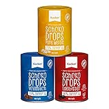 Xucker Schoko-Drops Schokolade mit Xylit - Zuckerreduzierte Schokolade mit Xylit Zuckerersatz I Chocolate Drops zum Backen (Vollmilch/weiße Schokolade/Edelbitter / 3 x 200g)