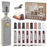 Laminat Reparaturset, 11 Farben Holz Vinyl Möbel Parkett Reparaturset Hartwachs Reparatur set Ausbesserungsmarker Abdeckung von Kratzern, Flecken, Rissen, Löchern für Holzkitt Vinylboden Holzboden