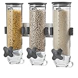 Honey Can Do Zevro KCH-06139 Indispensable SmartSpace Wall Mount Triple Dry-Food Dispenser by ZevrO