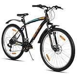 HILAND Mountainbike 27,5 Zoll, 18 Gang Herren und Damen MTB mit Doppelte Scheibenbremsen, 27,5 Zoll Mountainbike für Erwachsene mit Federgabel, MTB für Männer und Frauen, Orange