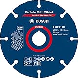 Bosch 1x EXPERT Carbide Multi Wheel Trennscheiben für kleine Winkelschleifer (für Hartholz, Holz mit Nägeln, Ø 125 mm, Professional Zubehör Kleiner Winkelschleifer)