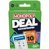 Monopoly Deal Kartenspiel, der Klassiker in der schnellen Version, Strategiespiel für Erwachsene und Kinder, ideal für unterwegs, Geschenk, oder Wichteln