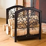 Kaminholzregal für den Außenbereich mit Baummuster – robuste Holzaufbewahrung für Camping, Schuppen, Garage, Terrasse