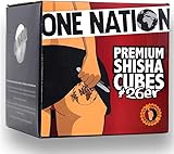 ONE Nation | 4 KG | Shisha Kohle Naturkohle aus 100% Kokosnuss - bis zu 120 Minuten Brenndauer | Starke Hitze | Plus Lädla Juice Sticker