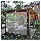 Transparente wasserdichte Outdoor-Vorhänge, reißfeste Kunststoffplane, Seitenschutz für Garten und Camping, 2 x 7 m, ideale Regenschutzlösung