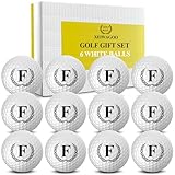 Xeiwagoo Personalisierte Golfbälle, Geschenke für Männer, einzigartige Initiale auf Golfbällen, lustiges Golf-Set, individuelle Geschenke für Vater, Mutter und Golfer (12 Bälle, F)