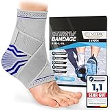 Sprunggelenkbandage [TESTSIEGER 1,1] | Einstellbare Knöchelbandage [Damen & Herren] atmungsaktiv & stützend | Fußgelenkbandage für Achillessehne Schutz vor Umknicken & Verletzung im Sport und Alltag
