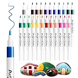 24 Farben Acrylstifte für Steine Wasserfest, Permanent Acrylstifte Marker Stifte Acrylfarben Stifte Set 2mm Acrylmarker für Bemalen Holz Glas Ostern Basteln Leinwand Keramik DIY Fotoalbum Stoff