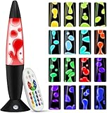 KIKILIVE lavalampe kinder farbwechsel lavalampen Erwachsene 17 farben Nachttischlampen LED Nachtlicht entspannende ideal für Schlafzimmer, Wohnzimmer, Home Decor