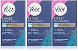 Veet Expert 48 Streifen für Achseln und Bikinizone für empfindliche Haut, 3 Packungen mit je 16 Streifen