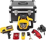 VEVOR Rot Professional Rotationslaser max. Arbeitsbereich 500 m, 360 Rotary Laser Level Wasser- und staubdicht außenbereich Arbeitszeit 20 Stunden in Handwerkerkoffer 2 kg Fernbedienung Yellow Shell