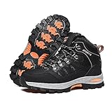 Littleplum Wanderschuhe Herren Trekkingschuhe Wanderstiefel Wasserdicht Herren Winterschuhe Warm Gefüttert High Rise Outdoor Sportschuhe (Schwarz,43EU)