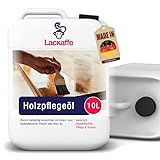 Lackaffe 10L Holzpflegeöl – Natürliches Holzöl für Innen & Außen | Outdoor Holzöl, Hartöl & Möbelöl mit Leinöl | Wasserabweisend & ökologisch | Ideal für Küche, Gartenmöbel & Teaköl Pflege LK-300