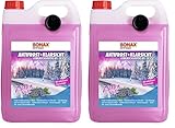 SONAX AntiFrost+KlarSicht Zirbe Gebrauchsfertig bis -20°C (5 Liter) schneller, schlierenfreier & effektiver Scheibenreiniger für den Winter | Art-Nr. 01315000 (Packung mit 2)
