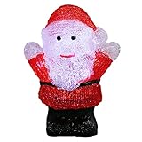 DEUBA® LED Acryl Figur Weihnachtsmann 18cm Weihnachten Innen Batterie Weihnachtsdeko Beleuchtet Weihnachtsbeleuchtung Deko Weihnachtsfiguren Kaltweiß