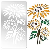 beinkmake Metallschablone aus Edelstahl, Motiv: Sonnenblume, wiederverwendbar, Zeichenschablone zum Malen auf Holzwänden, Stoff, Möbeln, Leinwand, Schmuck