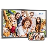 Digitaler 21,5-Zoll-Bilderrahmen mit Dual-WiFi, FHD IPS digitaler Bilderrahmen, synchronisieren Smartphone-Bildschirm, 32 GB, Lichtsensor, Fotos und Videos per App-E-Mail teilen, unbegrenzter