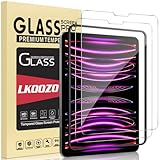 LKOOZO [2 Stück Schutzfolie für iPad Pro 11 Zoll (2022,2021,2020,2018), iPad Air 5/4.Generation (2022/2020) Panzer Schutz Glas mit Rahmen-Installationshilfe, HD Displayschutzfolie, Kratzfest