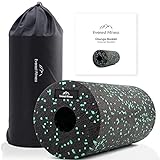 EVEREST FITNESS Faszienrolle 30 cm mittel-hart in schwarz/grün inkl. Booklet - Professionelle Faszien Rolle für Rücken und Wirbelsäule - Foam Roller - Massagerolle - Fitness Rolle - Yoga Massageroller