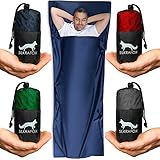 Silkrafox Compact Hüttenschlafsack, Ultraleicht Inlett aus Mikrofaser, Kunst-Seidenschlafsack, Schlafsack Inlay für Reise, Sommer, Tropen, Hütte, blau