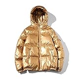 Enhome Steppjacke Herren mit Kapuze, Männer übergangsjacke Outdoor Leicht Casual Herbst Mantel Reißverschluss Winterjacke Winddicht Daunenjacke Gepolstert Freizeitjacke (Golden,4XL)
