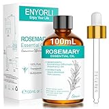 ENYORLI Rosmarinöl 100mL 100% Naturrein Dampfdestilliert für Haarwuchspflege, Hautpflege, Aromatherapie, Massage & Duftkerzen, Mit Pipette