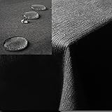 JEMIDI Gartentischdecke 135x180cm wasserabweisend - Outdoor Tischdecke abwaschbar eckig - Garten Tischtuch wetterfest - Leinenlook Anthrazit