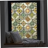 Buntglas-Fensterfolie, 78, 7 x 17, 7 Zoll, statisch haftende Fenster-Sichtschutzfolie, wärmeisoliert und wasserdicht, für Badezimmer, Dusche, Glas für Party
