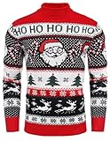 COOFANDY Weihnachtpullover Herren Hässlich Weihnachten Rollkragenpullover Strick Norweger Pullover