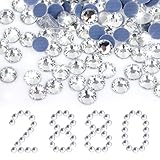 Czkonore Hotfix Strasssteine, 2880 Pieces Kristall Strasssteine Runde Gläser Rhinestones Set zum Basteln, Kleidung Aufbügeln, DIY-Handwerk, Schuhe, Nagelkunst, Textilien (SS10/2.7-2.9mm)