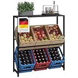 STEELSØN Macondo Getränkekistenregal mit Ablage - Stabiles & Platzsparendes Getränkeregal für 6 Kisten - Kistenregal Schwarz Metall - Kastenständer für Getränkekisten & Obst - Bierkisten Regal