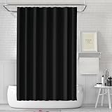 LUKDUNG 180x180 Badevorhang, Duschvorhang Anti-schimmel in Badezimmer, Vorhang für Badewanne Dusche aus Stoff Wasserdicht Waschbar, Waschbar PEVA Shower Curtain mit 12 Duschvorhangringe Schwarz