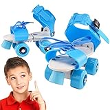 Qimuuyk Rollschuhe für Mädchen, 4-Rollen-Skates - Zweireihige Rollschuhe für Kinder - Einfach zu tragen, einfaches Design für Jungen, Mädchen, Tochter, Sohn, Bruder, Schwester