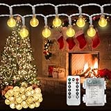 Led Lichterkette Außen Innen Weihnachtsbaum - Led Lichterkette mit Batterie Fernbedienung Timer Outdoor Weihnachtsbeleuchtung Außen für Weihnachtsbaum Saisonale Party Balkon Fenster Weihnachten Deko