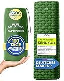 Alpenwert® Isomatte Outdoor [Kleines Packmaß & Ultraleicht] Luftmatratze perfekt für Camping, Wandern, Backpacking UVM. - Schlafmatte aufblasbar (Green)