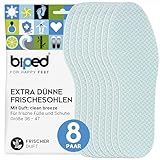 biped FRESH! 8 Paar Frischesohlen clean breeze - Einlegesohlen mit frischem Duft - Extra dünn, auch für enge Schuhe und zum barfuß Tragen geeignet - Schuheinlagen gegen Fußgeruch z1019(40-41)