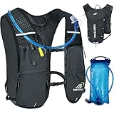 ONETOALL Laufweste Damen mit 2L Trinkblase, Leichter Trinkrucksack Laufen Herren 6L, Runing Vest Reflektierend für Jogging, Trailrunning, Fahrrad, Marathon, Motorrad, nur 150g